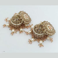 SNERA Gold Plated Crystal Stone Jhumki Earrings