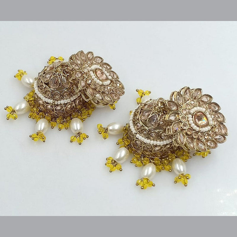 SNERA Gold Plated Crystal Stone Jhumki Earrings