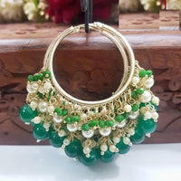 SNERA Gold Plated Beads And Pearl Dangler Earrings