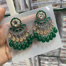 SNERA Gold Plated Pota Stone And Beads Dangler Earrings