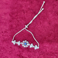 SNERA Silver Plated Crystal Stone Adjustable Bracelet
