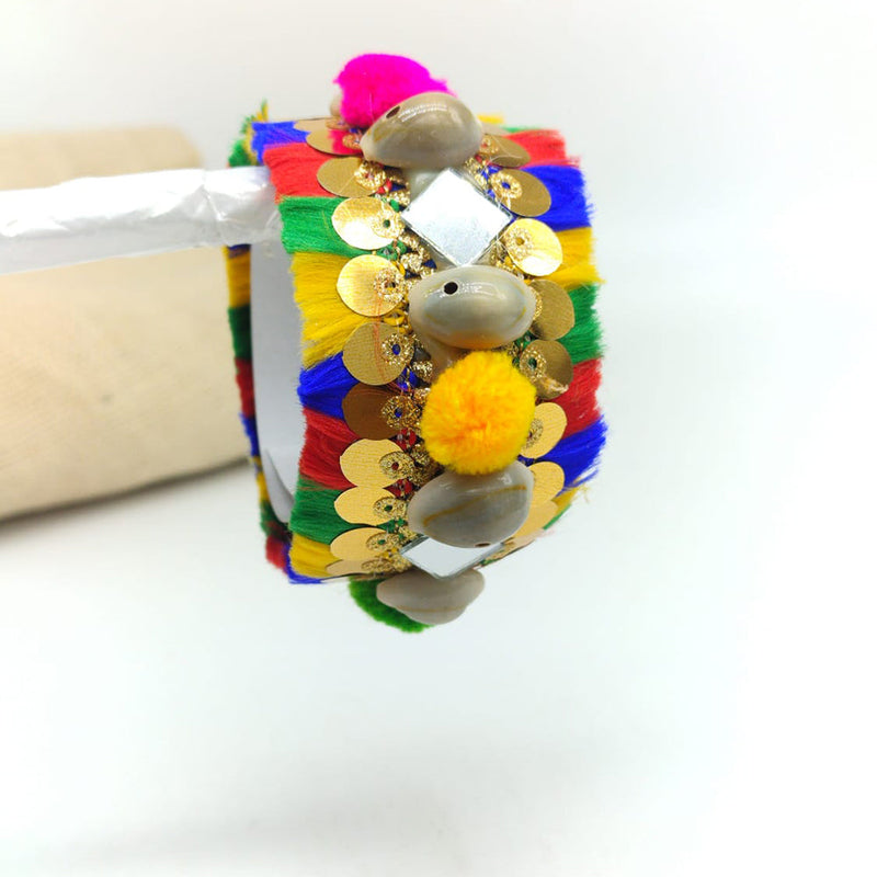 SNERA Navratri Collection Multi Color Mirror Shell Handmade Bracelet