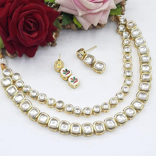 SNERA Gold Plated Kundan Stone Necklace Set