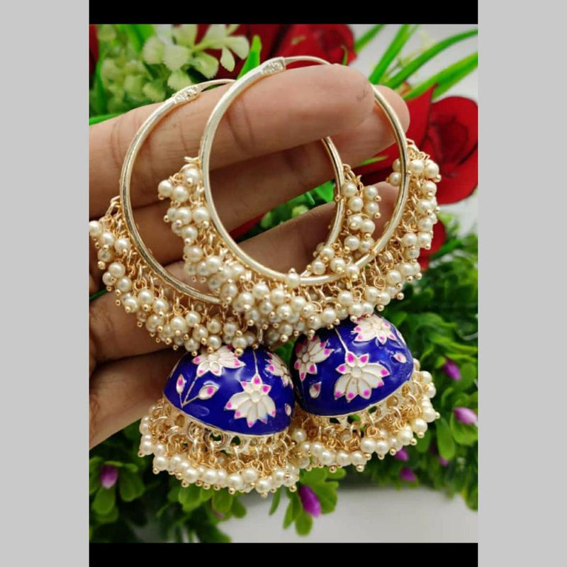 SNERA Gold Plated Meenakari Jhumki Earrings