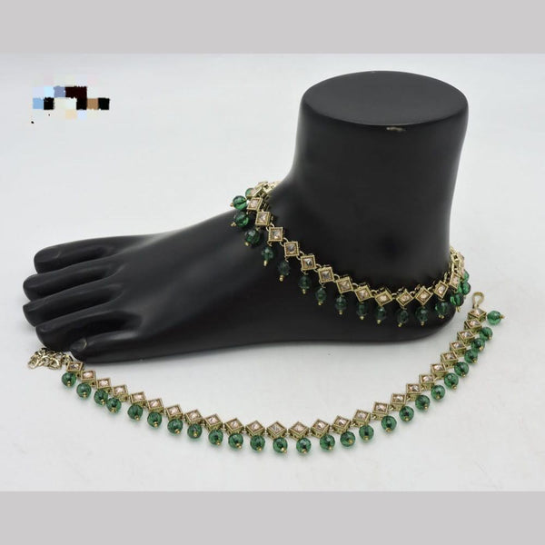 SNERA Gold Plated Crystal Stone And Beads Payal