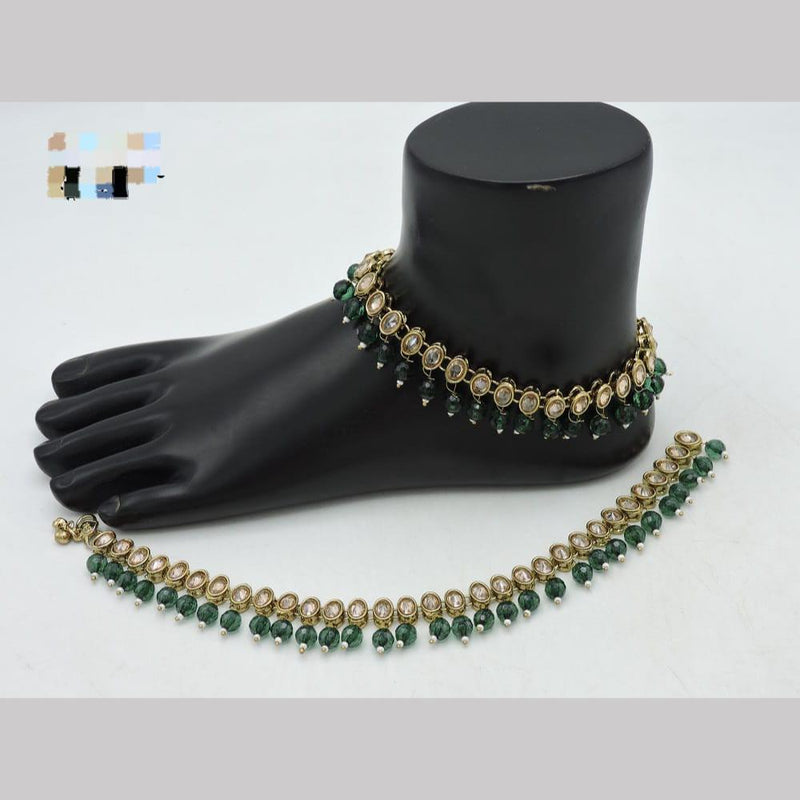 SNERA Gold Plated Crystal Stone And Beads Payal