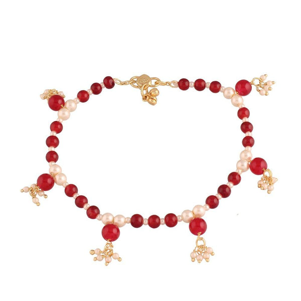 SNERA Gold Plated Beads And Pearl Bracelet