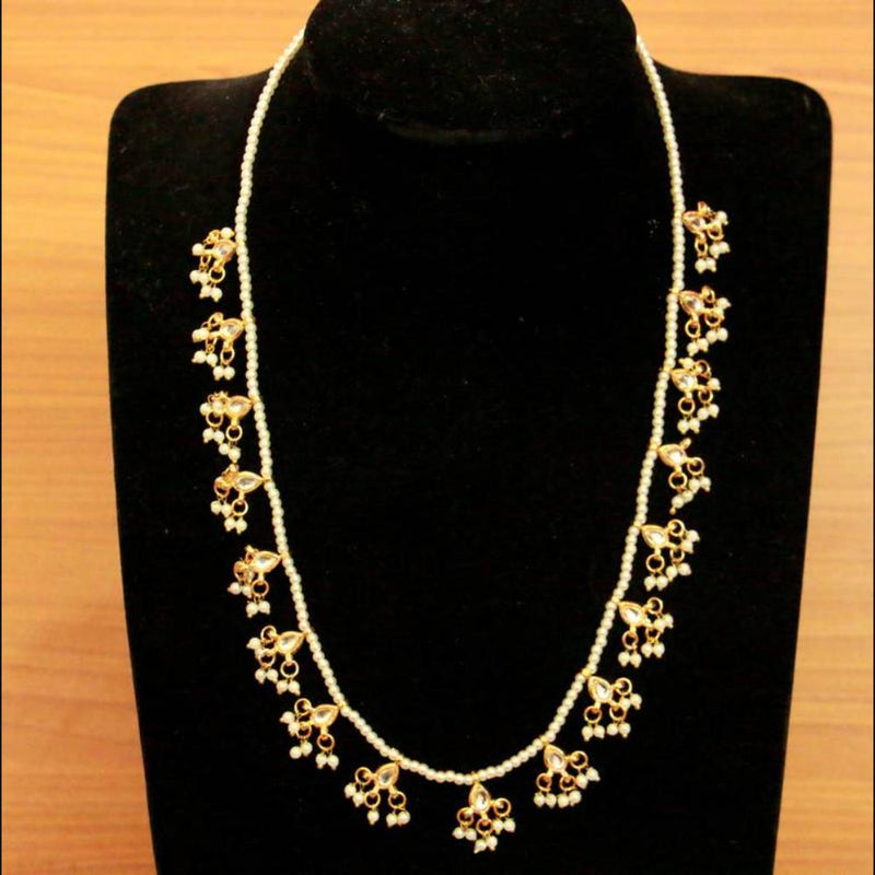 SNERA Gold Plated Kundan Stone & Pearls Necklace Set