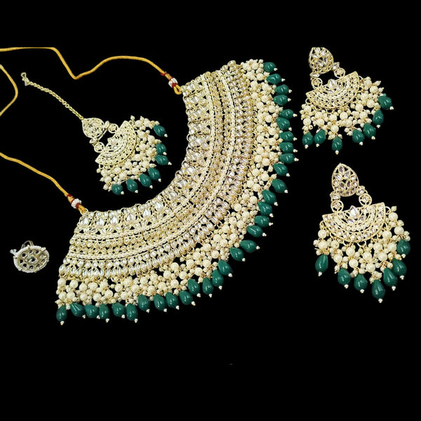 SNERA  Gold Plated  Kundan Stone & Pearls  Necklace Set