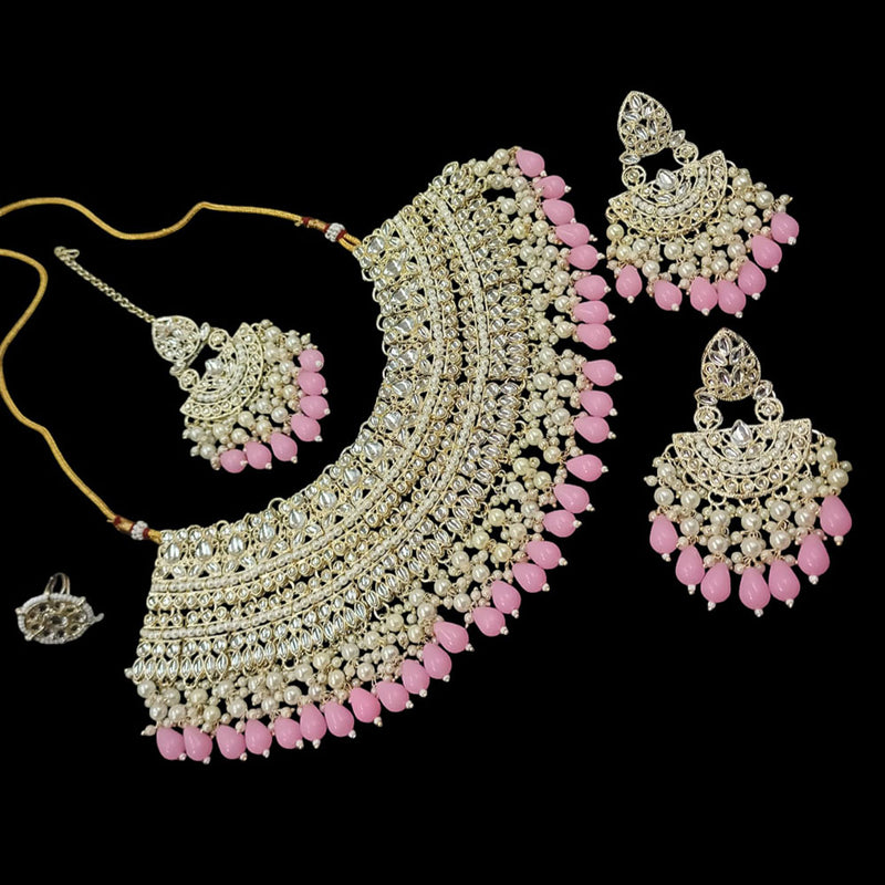 SNERA  Gold Plated  Kundan Stone & Pearls  Necklace Set