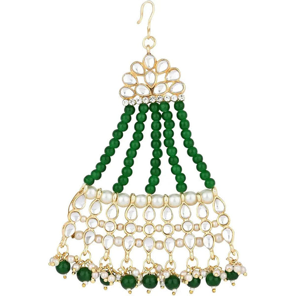 SNERA Gold Plated Kundan Stone And Pearl Pasa