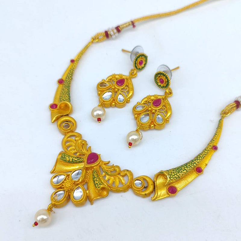 SNERA  Gold Plated Kundan Stone Necklace Set