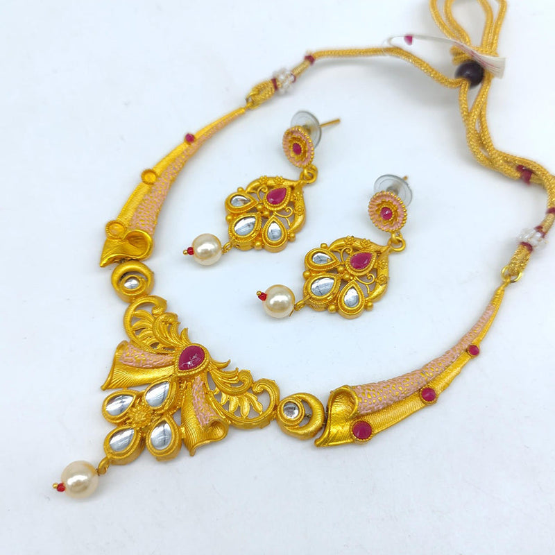 SNERA  Gold Plated Kundan Stone Necklace Set