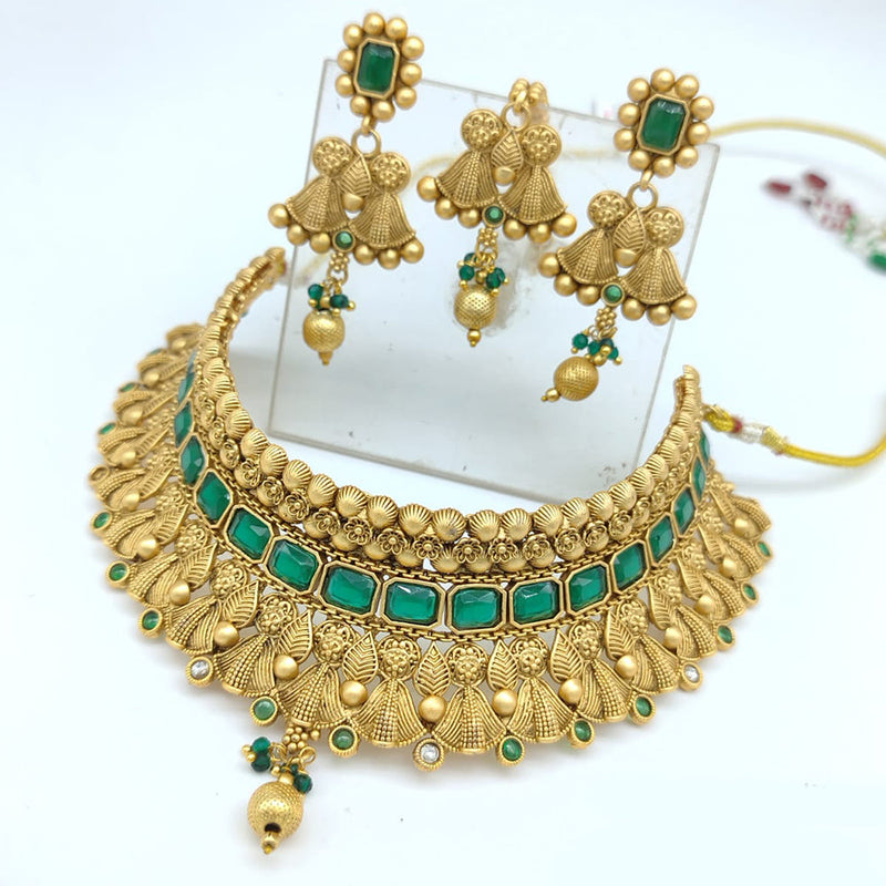 SNERA  Gold Plated Pota Stone choker Necklace Set