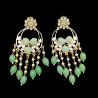 SNERA Gold Plated Beads  And Pearls Dangler Earrings