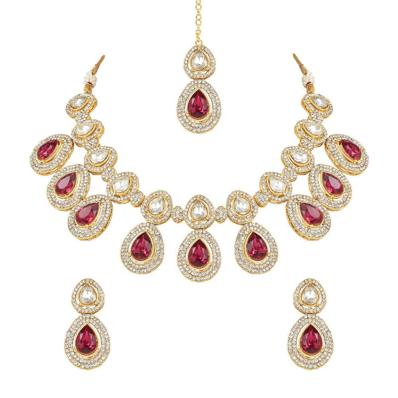 SNERA Gold Plated Austrian Stone Necklace Set