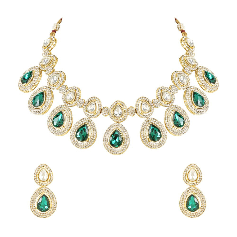 SNERA Gold Plated Austrian Stone Necklace Set