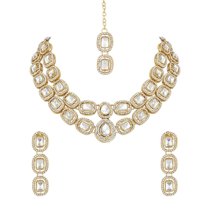 SNERA Gold Plated Austrian Stone Necklace Set