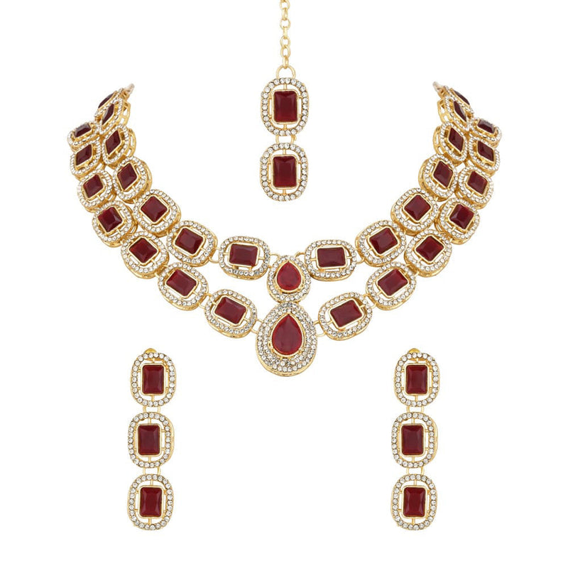 SNERA Gold Plated Austrian Stone Necklace Set