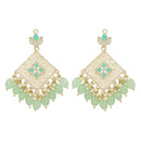 SNERA Gold Plated Beads And Pearls Dangler Earrings
