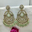 SNERA Gold Plated Kundan Stone And Beads Dangler Earrings