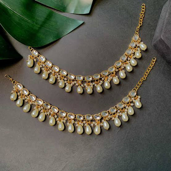 SNERA Gold Plated Kundan Stone And Pearls Kanchain