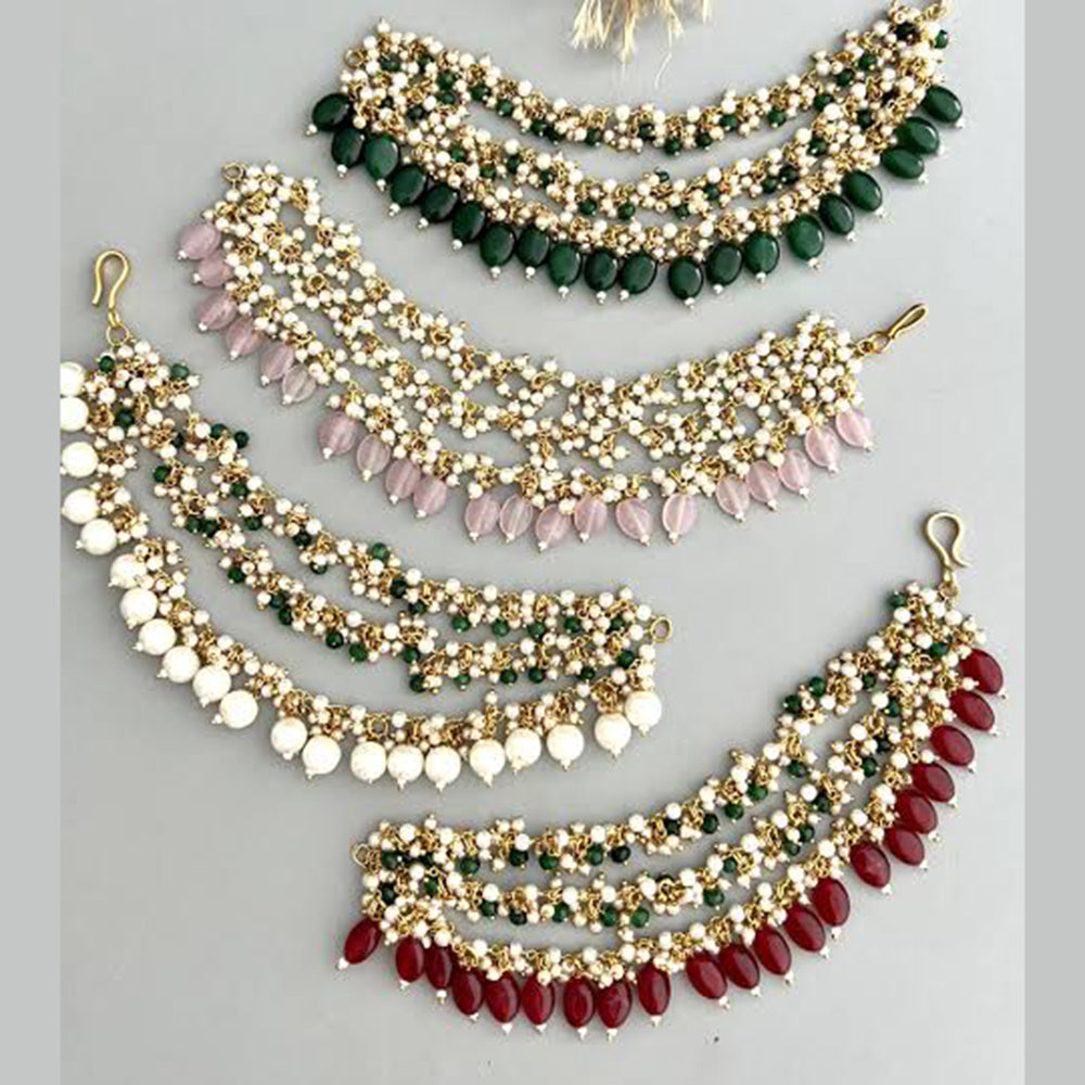 SNERA Gold Plated Beads And Pearls Kanchain (Assorted Color 1 Piece Only)