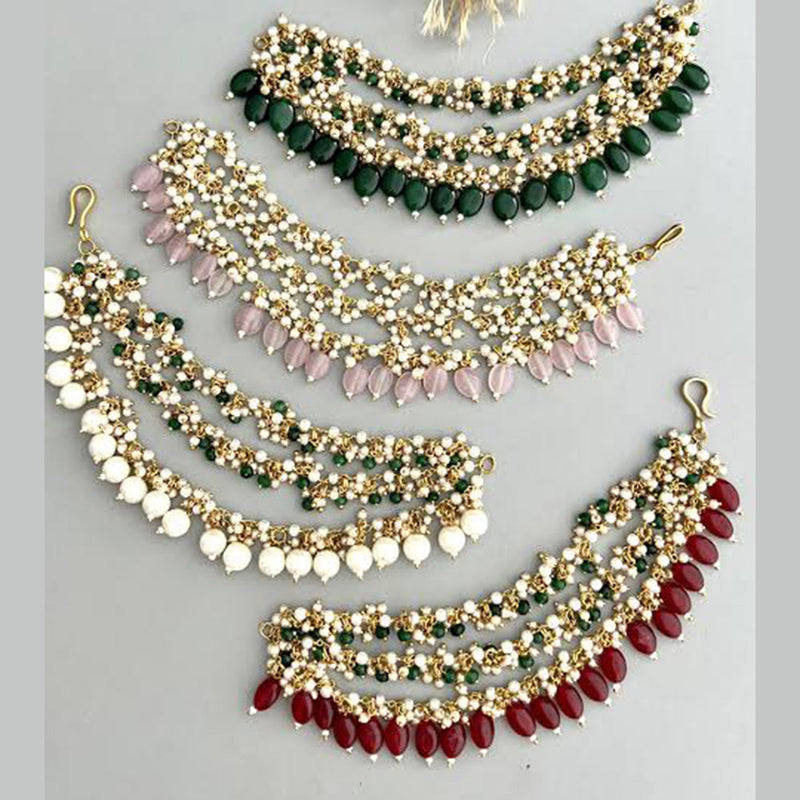 SNERA Gold Plated Beads And Pearls Kanchain (Assorted Color 1 Piece Only)