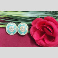 SNERA Gold Plated Kundan Stone And Meenakari Studs Earrings