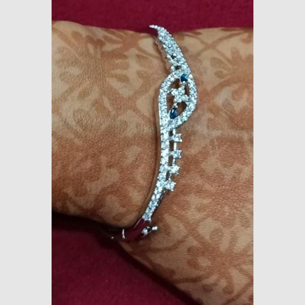 SNERA Silver Plated Crystal Stone Openable Bracelet