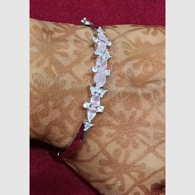 SNERA Silver Plated Crystal Stone Openable Bracelet