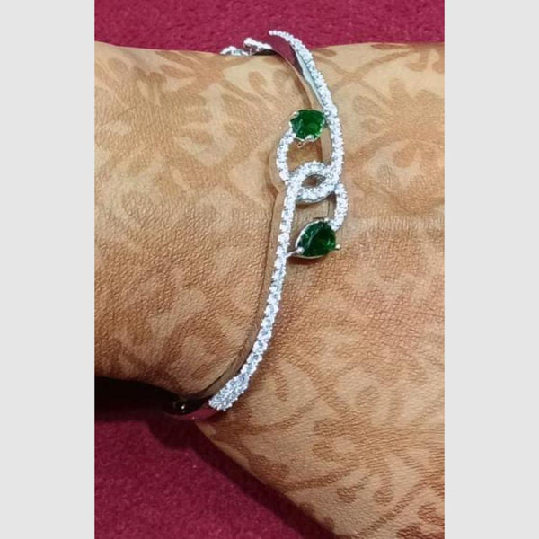 SNERA Silver Plated Crystal Stone Openable Bracelet