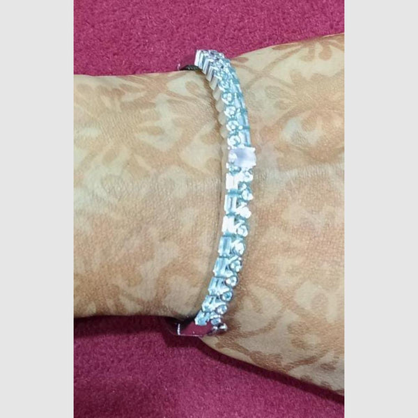 SNERA Silver Plated Crystal Stone Openable Bracelet