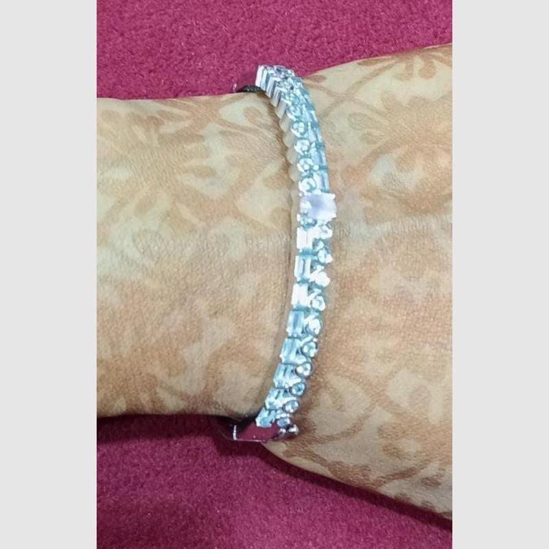 SNERA Silver Plated Crystal Stone Openable Bracelet