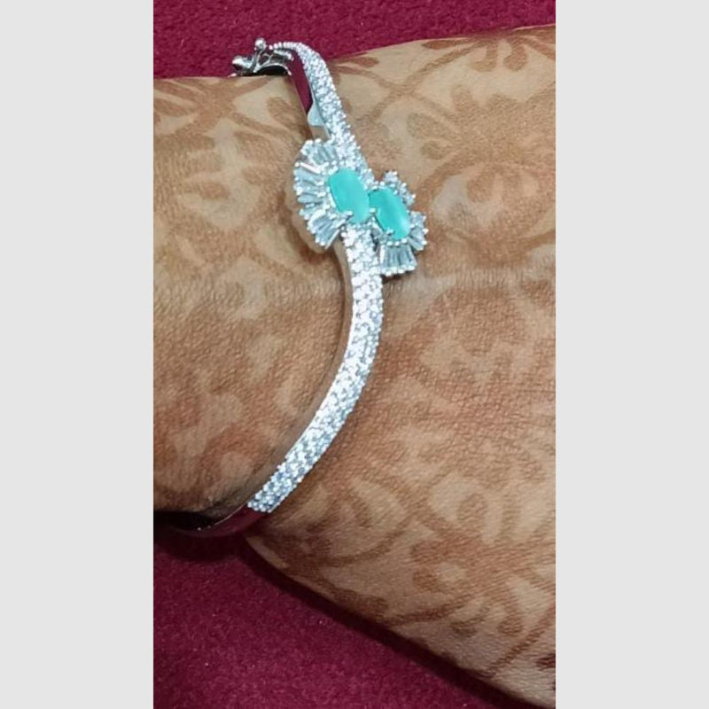 SNERA Silver Plated Crystal Stone Openable Bracelet