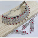 SNERA Silver Plated American Diamond Choker Necklace Set