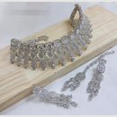 SNERA Silver Plated American Diamond Choker Necklace Set