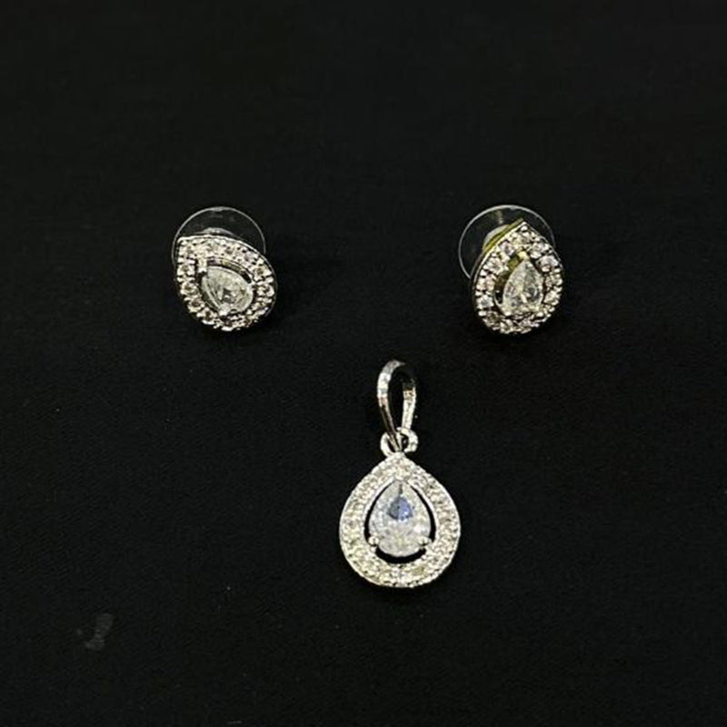 SNERA Silver Plated Austrian Stone Pendant Set