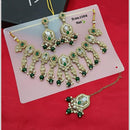 SNERA Gold Plated Crystal Stone And Pearls Necklace Set