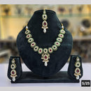 SNERA Gold Plated Crystal Stone And Pearls Necklace Set