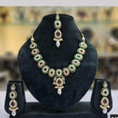 SNERA Gold Plated Crystal Stone And Pearls Necklace Set