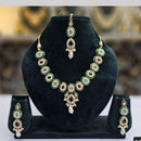 SNERA Gold Plated Crystal Stone And Pearls Necklace Set