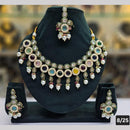 SNERA Gold Plated Crystal Stone And Pearls Necklace Set