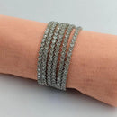 SNERA Silver Plated Crystal Stone Bangles Set
