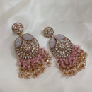 SNERA Gold Plated Crystal Stone And Beads Dangler Earrings