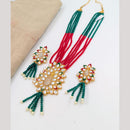 SNERA Gold Plated Kundan Stone And Beads Necklace Set