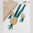 SNERA Gold Plated Kundan Stone And Beads Necklace Set