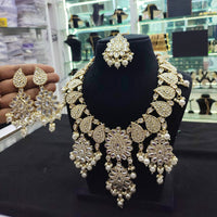 SNERA Gold Plated Kundan And Beads Necklace Set