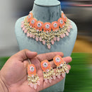 SNERA Gold Plated Beads And Meenakari Choker Necklace Set