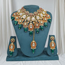 SNERA Gold Plated Kundan And Beads Choker Necklace Set